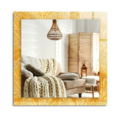 Oglinda cu decor dreptunghiulară Model de frunze portocalii