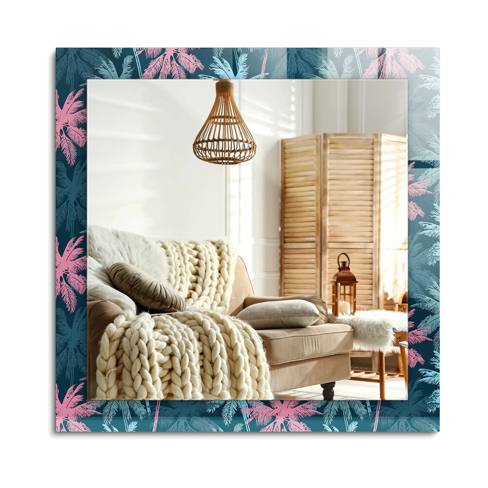 Oglinda dreptunghiulară decor perete Model colorat de palmieri