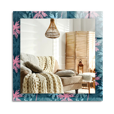 Oglinda dreptunghiulară decor perete Model colorat de palmieri
