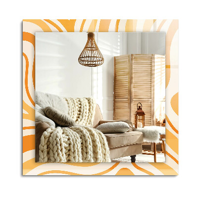 Oglinda dreptunghiulară imprimata Modele portocalii abstracte