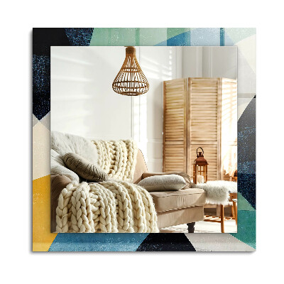 Oglinda cu decor dreptunghiulară Modele abstracte colorate