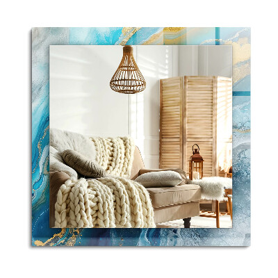 Oglinda dreptunghiulară decor perete Rășină de marmură abstractă