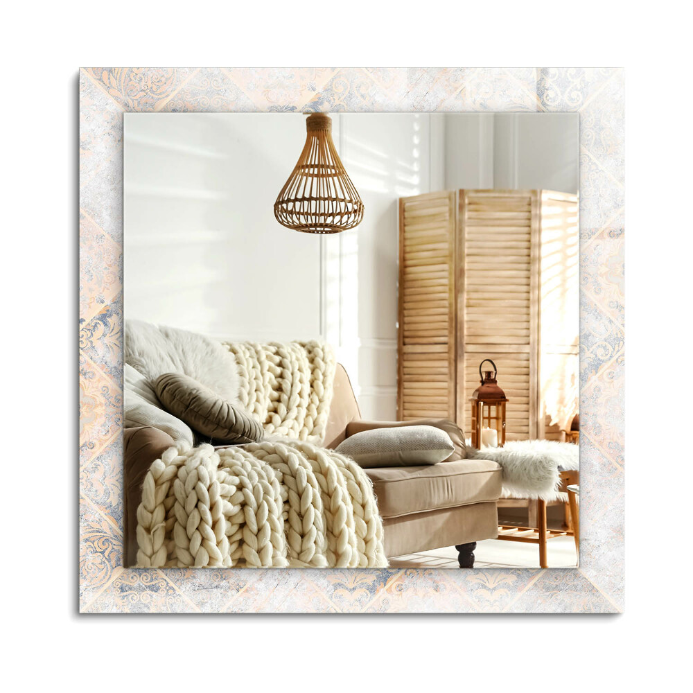 Oglinda dreptunghiulară imprimata Plăci cu model