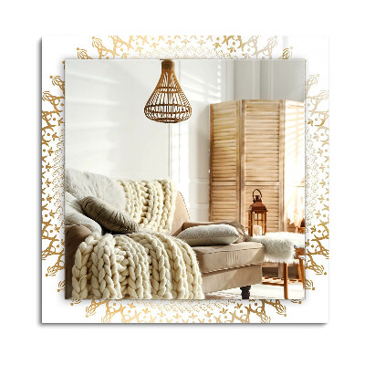 Oglinda dreptunghiulară decor perete model de mandală