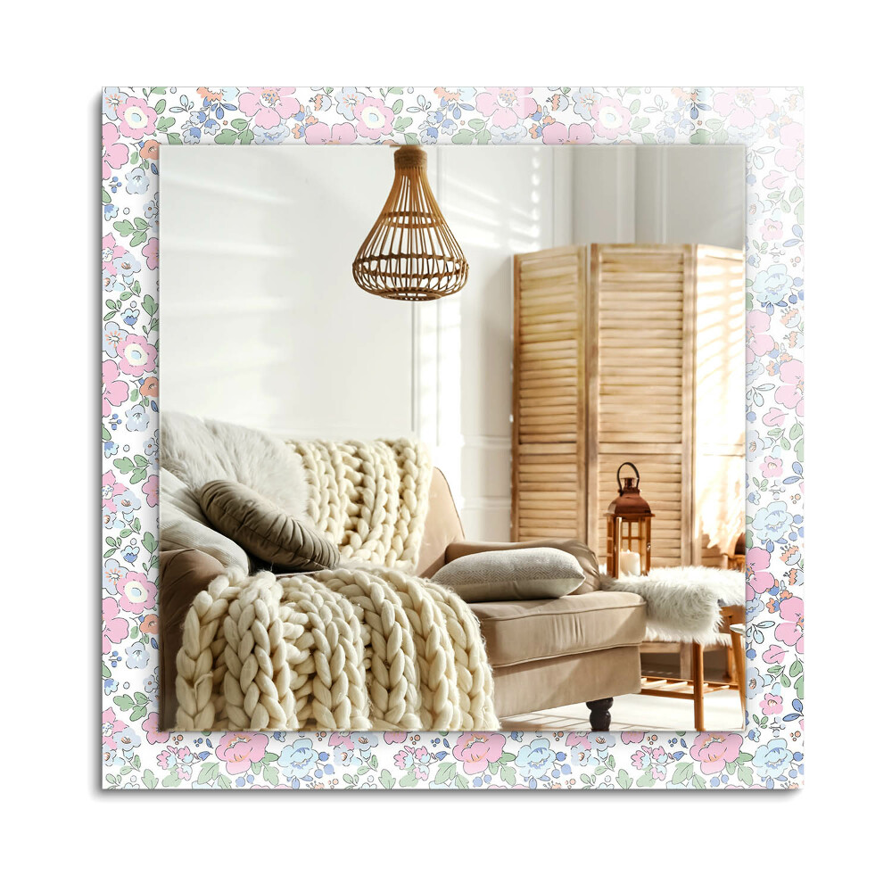 Oglinda dreptunghiulară imprimata Model floral de țesătură