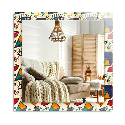 Oglinda dreptunghiulară decor perete Formele ochilor și gurii