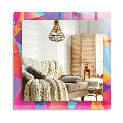 Oglinda dreptunghiulară imprimata Modele geometrice colorate