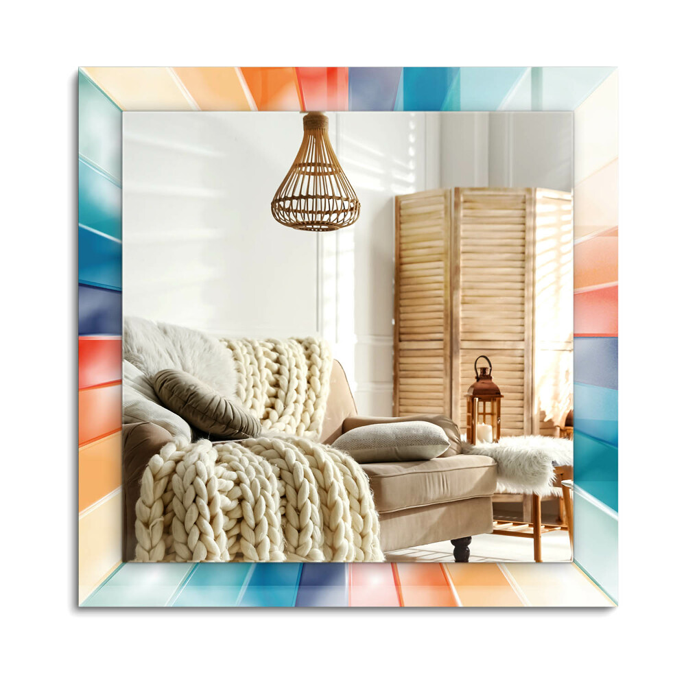 Oglinda dreptunghiulară imprimata Raze de lumină colorate