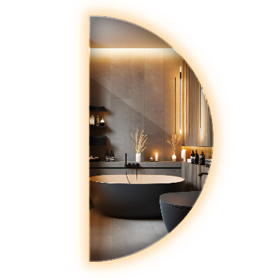 Oglindă LED semicerc în dormitor