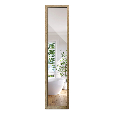 Oglindă mare cu suport în ramă culoarea stejarului