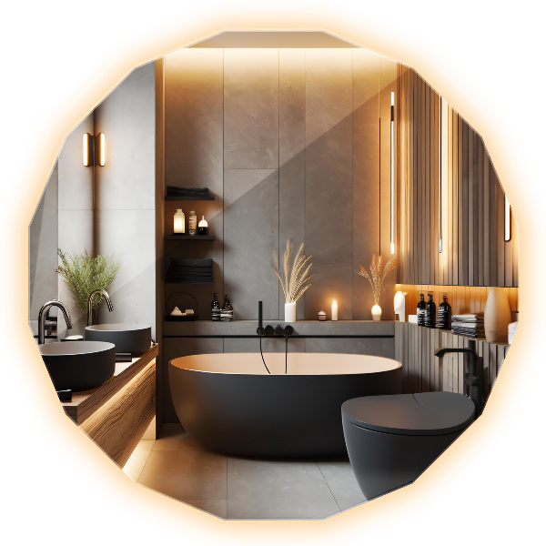 Oglindă geometrică LED fără ramă