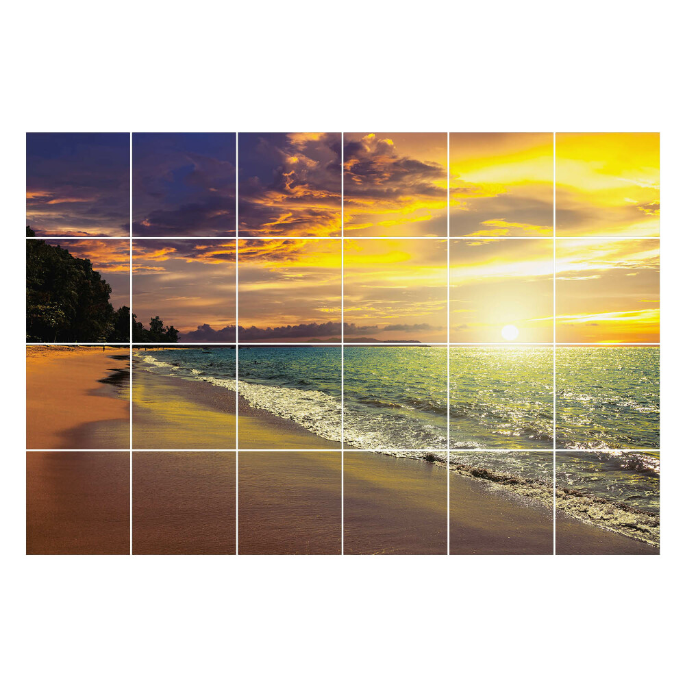 Autocolante pentru gresie Un apus pitoresc peste mare