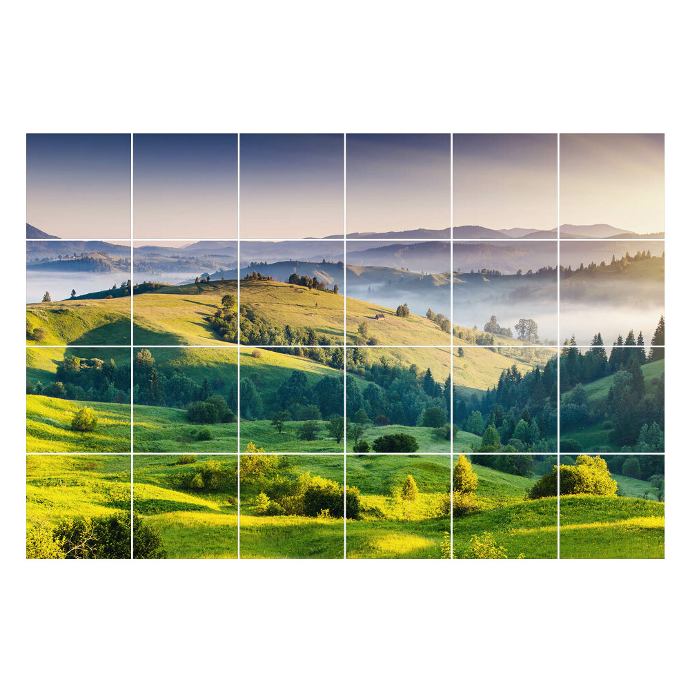 Autocolante gresie Peisaj pitoresc de munte