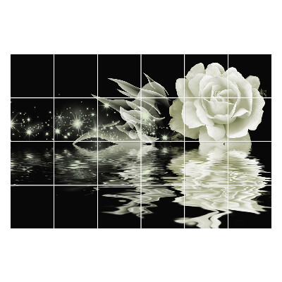 Autocolante gresie si faianta Reflectarea florii în apă