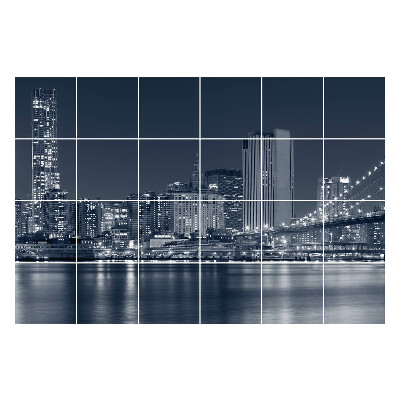 Autocolante pentru gresie Oraș modern noaptea