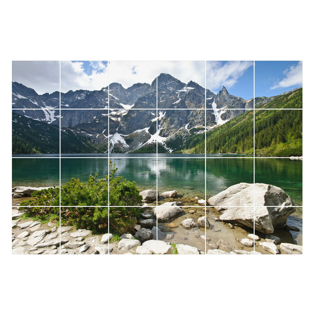 Autocolante gresie si faianta Peisaj montan cu un lac