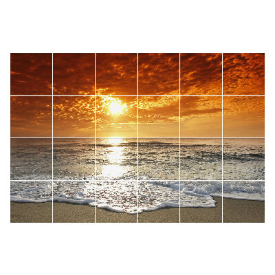 Autocolante gresie Apus peste mare