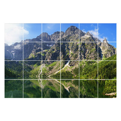 Autocolante gresie si faianta Peisaj montan cu un lac