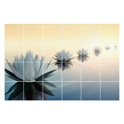 Autocolante gresie si faianta Flori pe apă