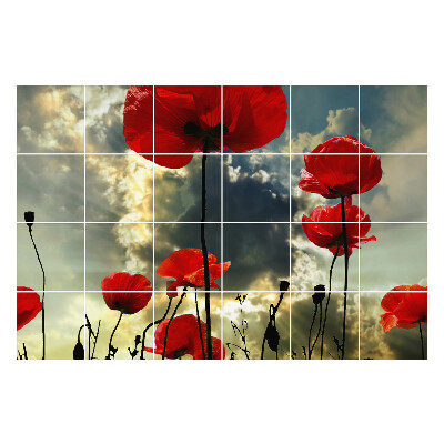 Autocolante pentru gresie Flori pe cer