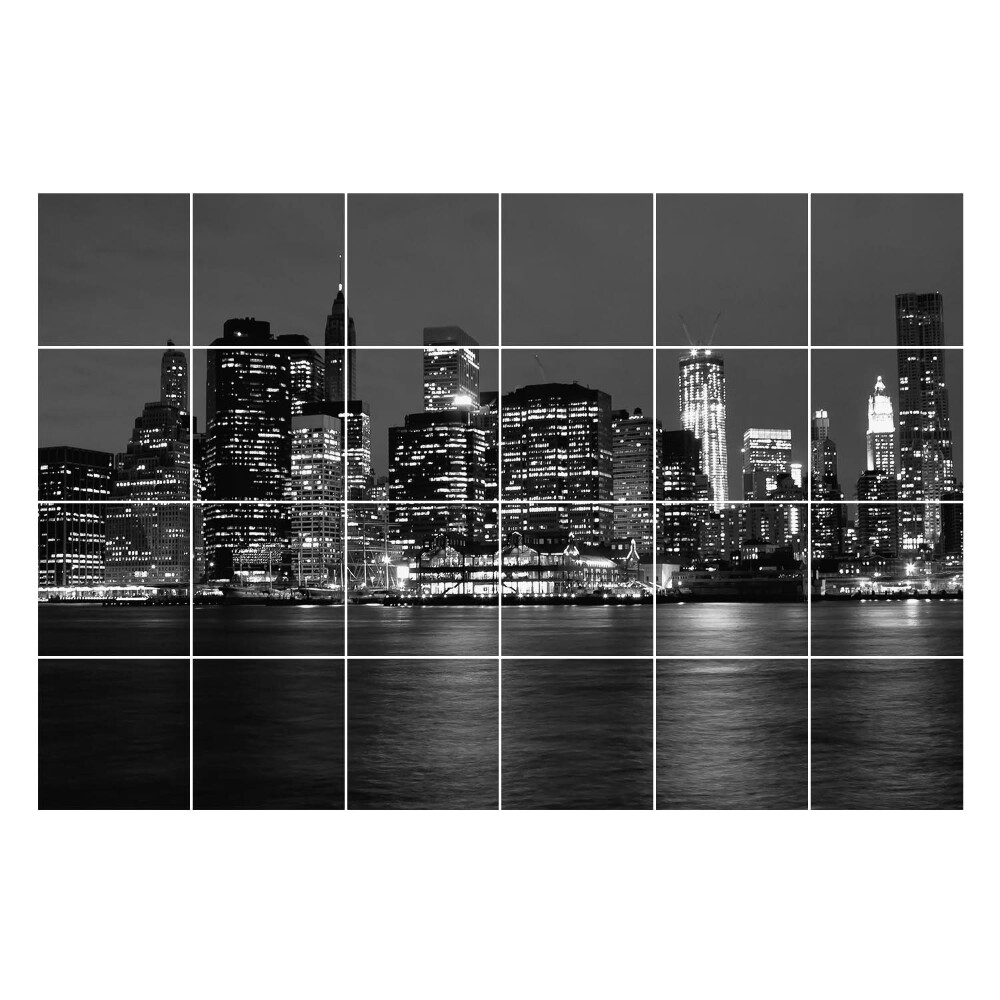 Autocolante pentru gresie Panorama orasului de noapte