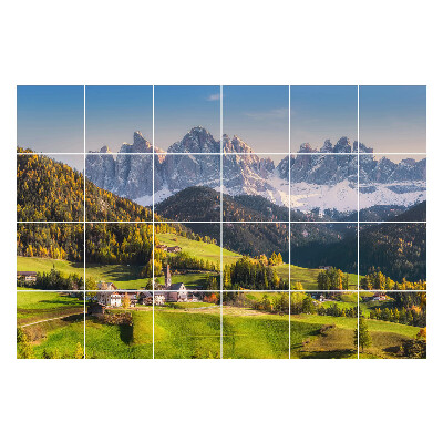 Autocolante pentru gresie Peisaj pitoresc de munte