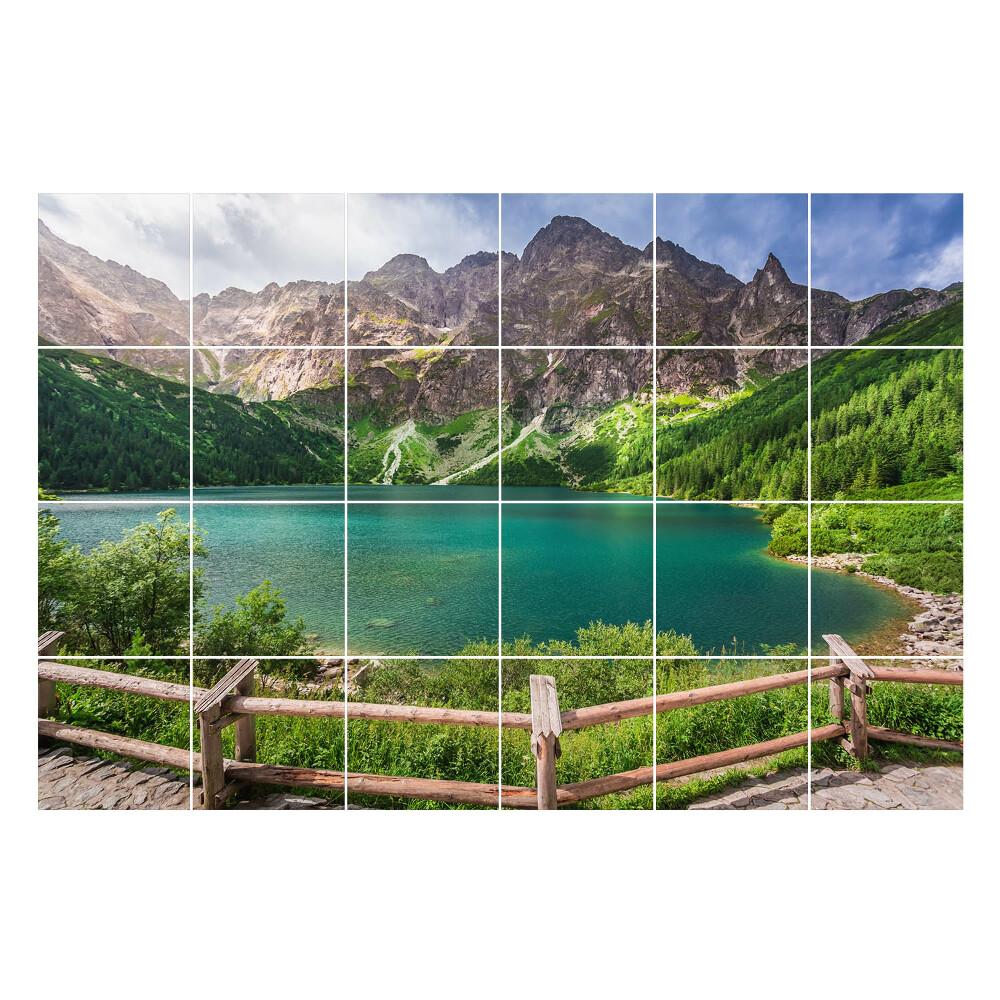 Autocolante gresie si faianta Peisaj montan cu un lac