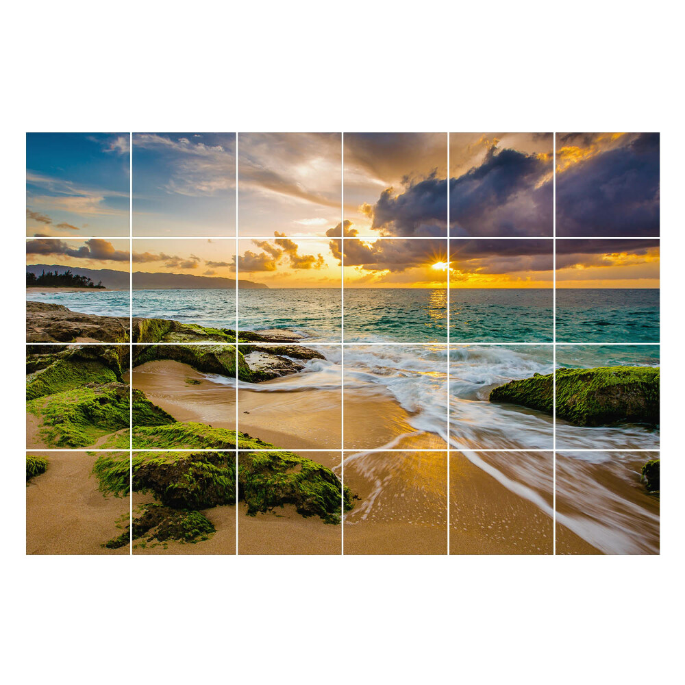 Autocolante gresie si faianta Apus peste mare