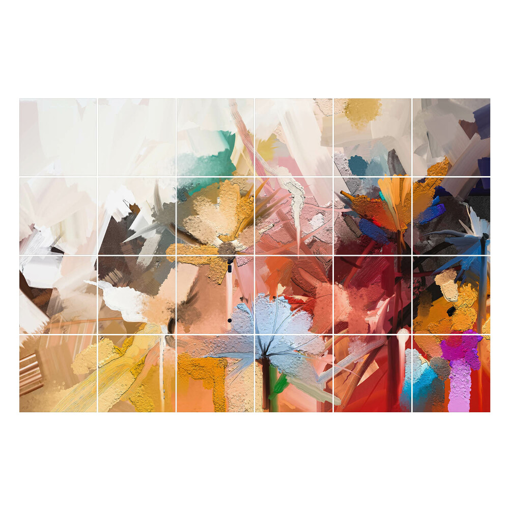 Autocolante gresie si faianta Flori abstracte în mișcare