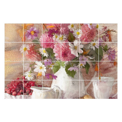 Autocolante gresie Buchet de flori într-o vază