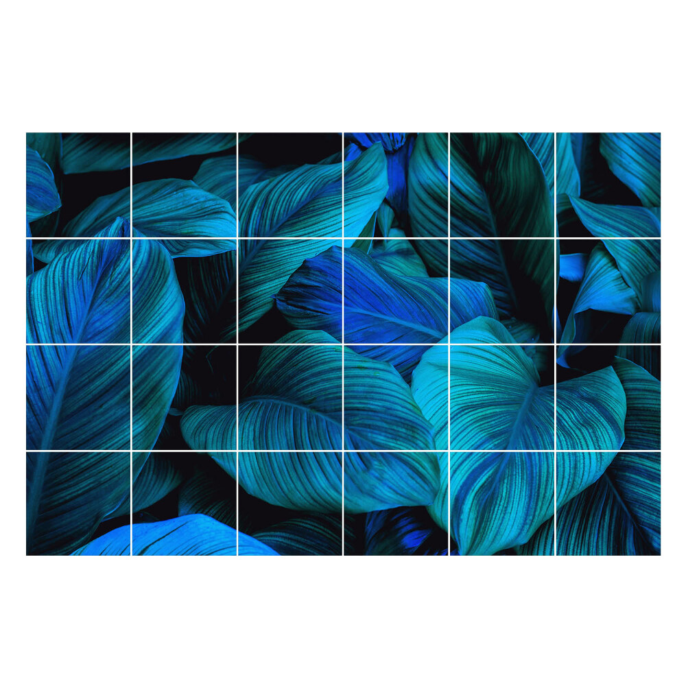 Autocolante pentru gresie Frunze în culori intense