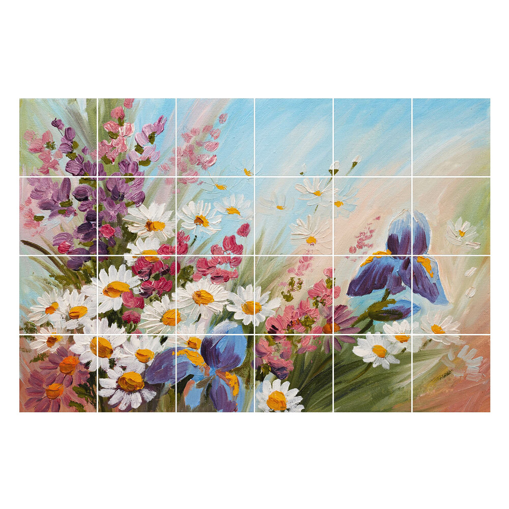 Autocolante pentru gresie Un buchet floral într-un cadru de primăvară