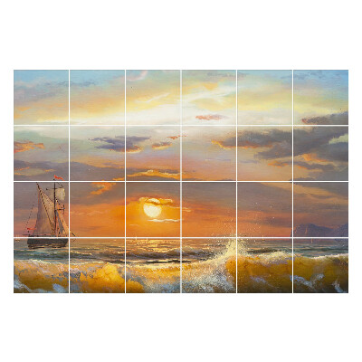 Autocolante pentru gresie Apus peste mare