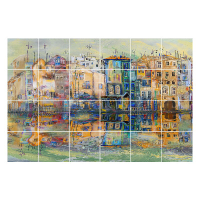 Autocolante gresie Reflecții colorate ale orașelor