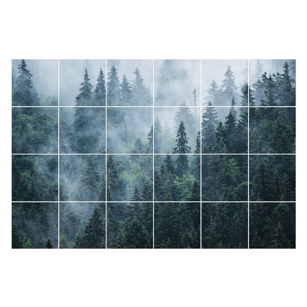 Autocolante gresie Pădure deasă în ceață