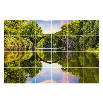 Autocolante gresie si faianta Un pod inconjurat de natura