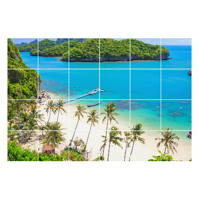 Autocolante gresie Plaja tropicala cu insule