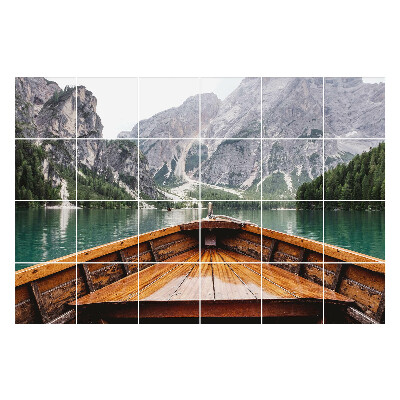 Autocolante gresie Vedere la lac din barcă
