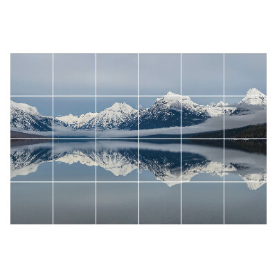 Autocolante gresie si faianta Peisaj montan cu reflexie