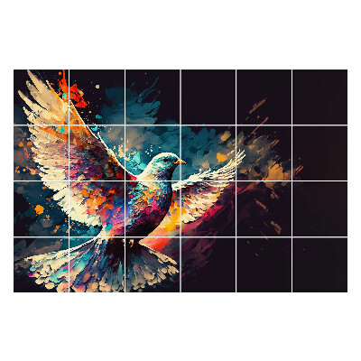 Autocolante gresie si faianta O pasăre colorată în mișcare