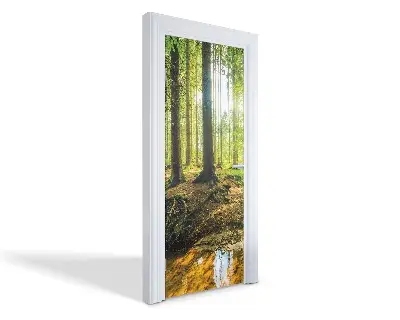 Autocolant pentru uși Pârâu de pădure