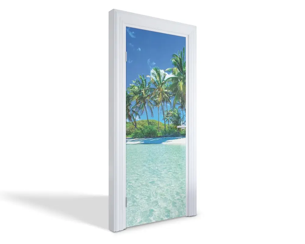 Autocolant pentru uși Plajă tropicală