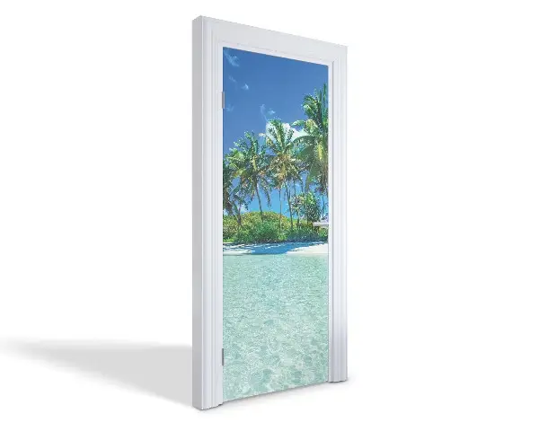 Autocolant pentru uși Plajă tropicală