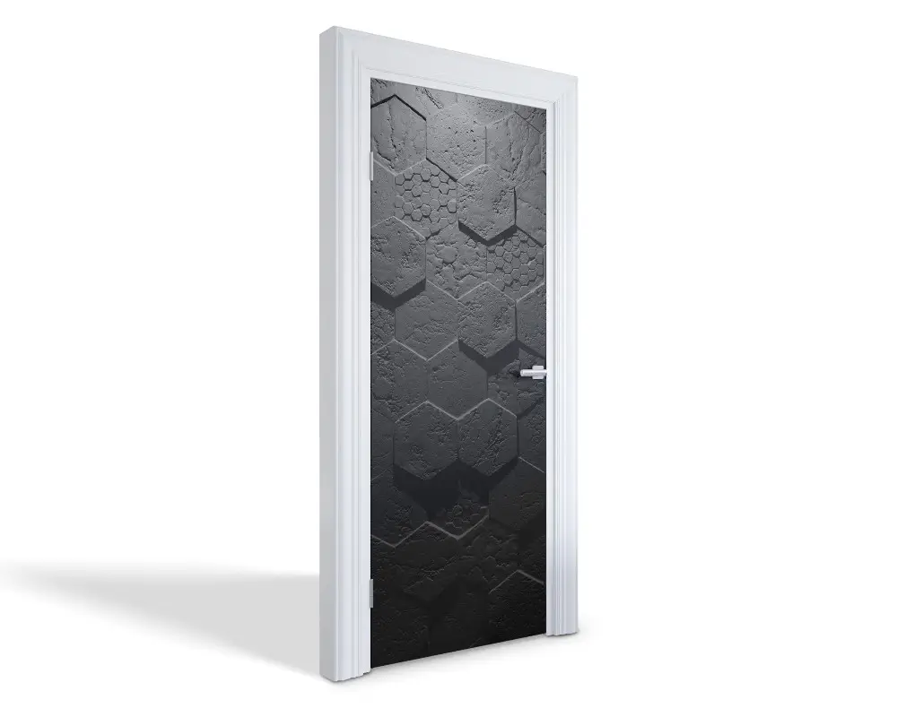Autocolant pentru uși Textură hexagonală