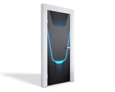 Autocolant pentru uși Design tehnic futurist