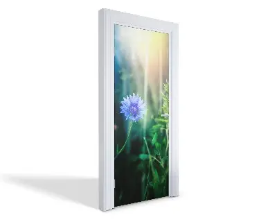 Autocolant pentru uși Floare albastră