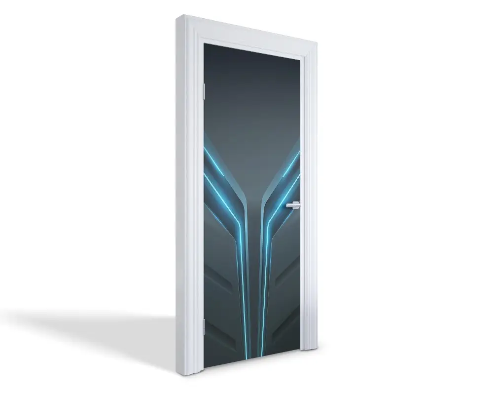 Autocolant pentru uși Model neon futurist