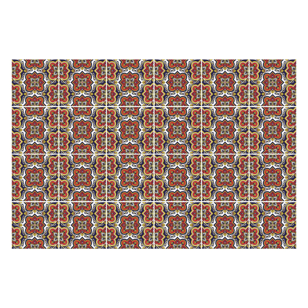 Autocolante pentru gresie Ornamente florale în stil popular