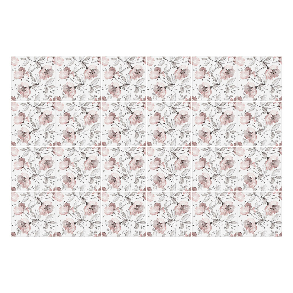 Autocolante pentru gresie Motiv floral cu frunze