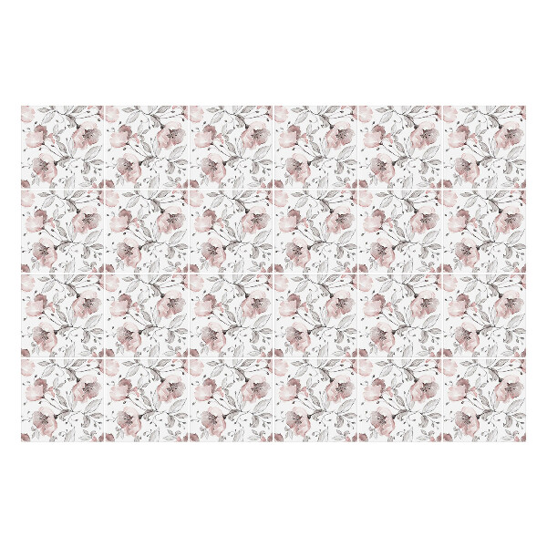 Autocolante pentru gresie Motiv floral cu frunze